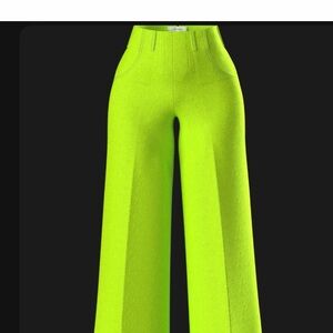 Hanifa Neon Green Wide-Leg Pants